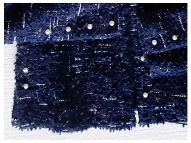 Chanel Jacke Tweed / Perlen Schwarz Silber Kupfer Marineblau - Ansicht 5