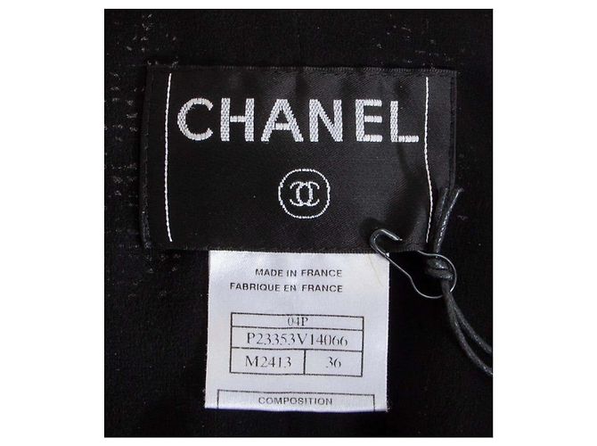Chanel Jacke Tweed / Perlen Schwarz Silber Kupfer Marineblau - Ansicht 6