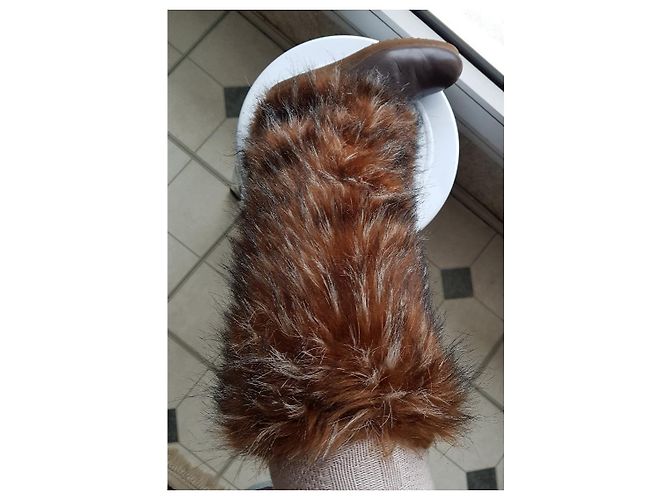 Tosca Blu - Botas yeti moon de piel marrón y pelo sintético Beige Marrón claro Marrón oscuro - vista 11