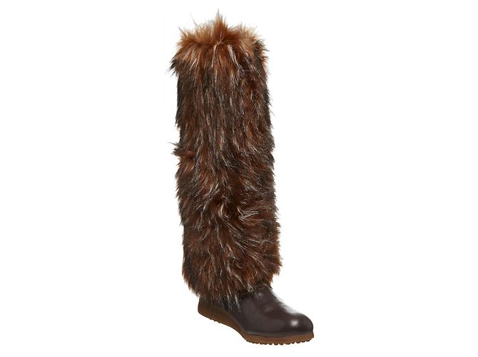 Tosca Blu - Botas yeti moon de piel marrón y pelo sintético Beige Marrón claro Marrón oscuro - vista 2