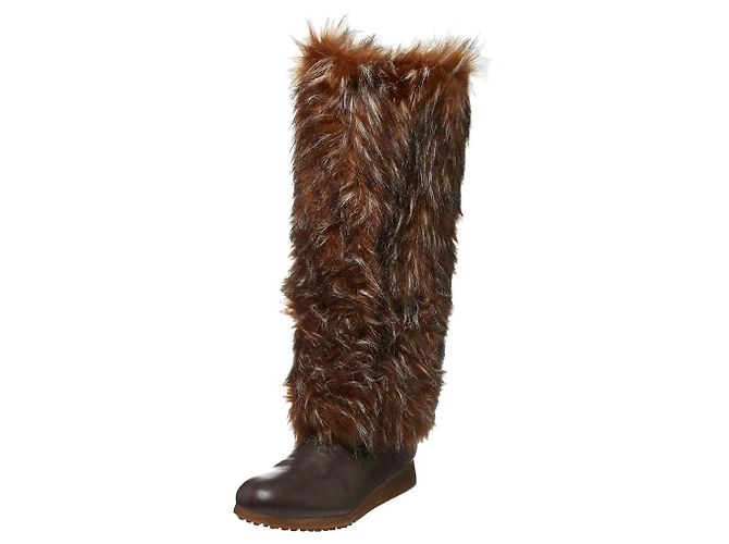 Tosca Blu - Botas yeti moon de piel marrón y pelo sintético Beige Marrón claro Marrón oscuro - vista 3