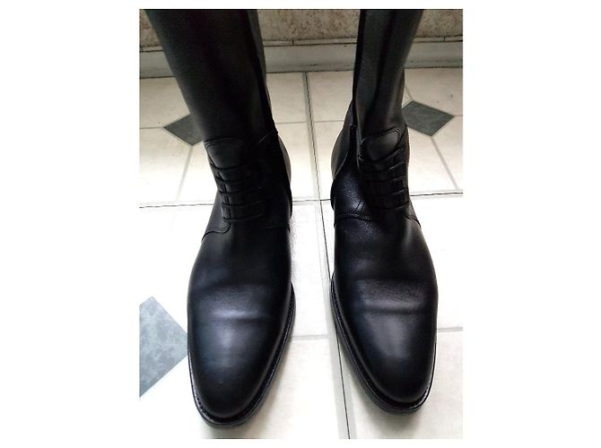 Aigle - Charmosas botas amazonas de couro preto, estilo de equitação - vista 4