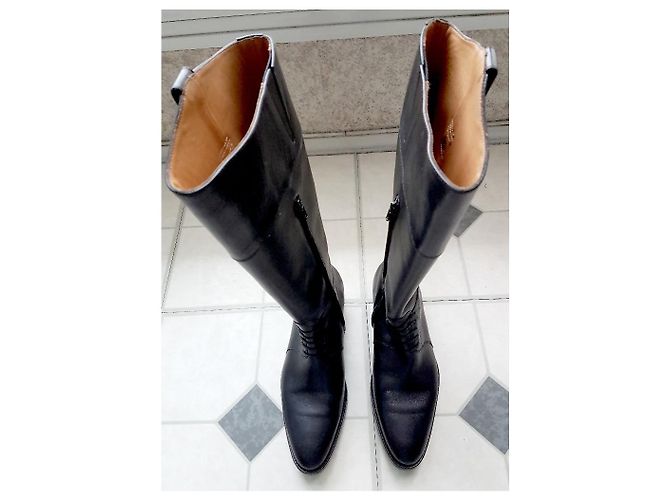 Aigle - Charmosas botas amazonas de couro preto, estilo de equitação - vista 5