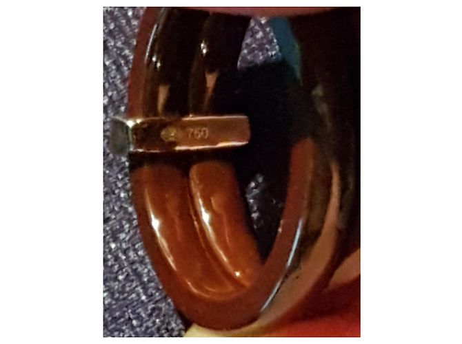 Guy Laroche - Anello in oro giallo e ceramica color cioccolato 18K & DIAMANTI Bianco D'oro Marrone scuro - vista 6