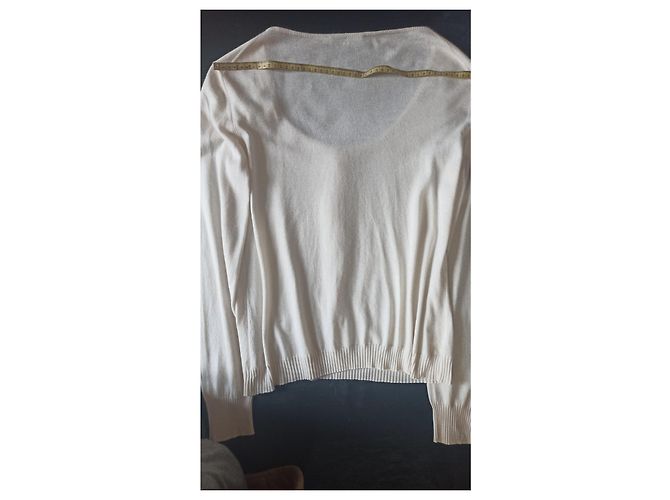 Christian Dior Pullover aus Kaschmir und Seide Cremeweiß Aus weiß - Ansicht 11