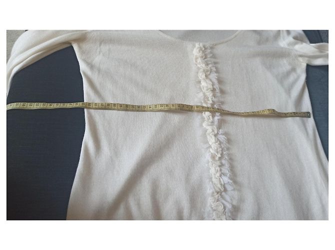 Christian Dior Pullover aus Kaschmir und Seide Cremeweiß Aus weiß - Ansicht 12