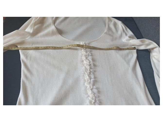 Christian Dior Pullover aus Kaschmir und Seide Cremeweiß Aus weiß - Ansicht 13