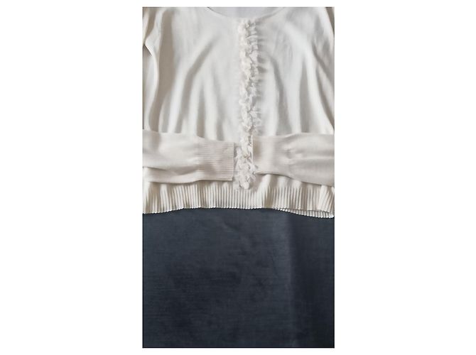Christian Dior Pullover aus Kaschmir und Seide Cremeweiß Aus weiß - Ansicht 6