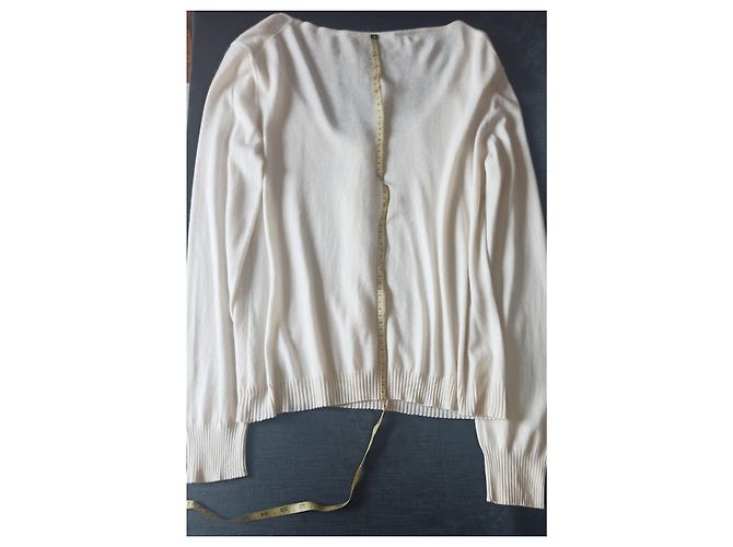 Christian Dior Pullover aus Kaschmir und Seide Cremeweiß Aus weiß - Ansicht 8