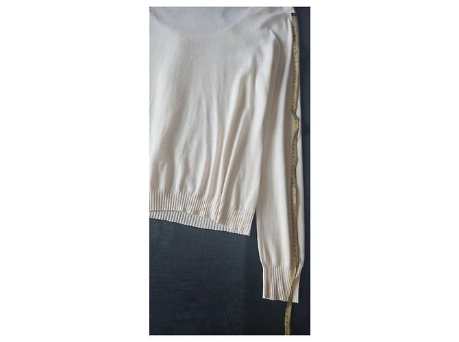 Christian Dior Pullover aus Kaschmir und Seide Cremeweiß Aus weiß - Ansicht 9