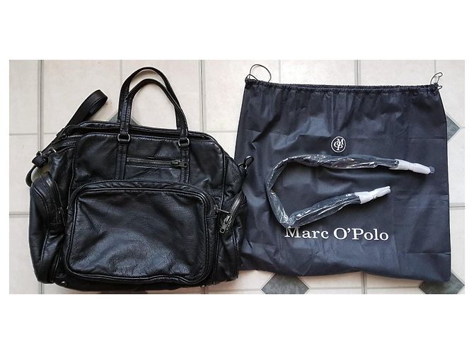 Autre Marque Marc O'Polo - Borsa messenger in pelle nera Nero - vista 5