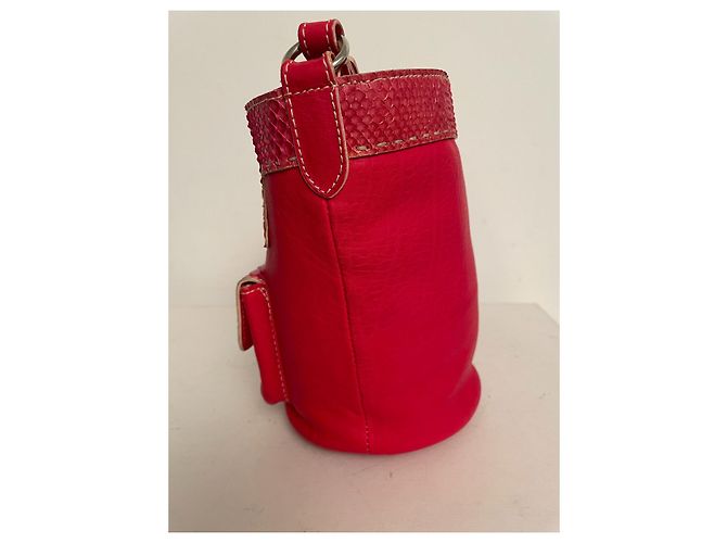 Nando Muzi Handtasche aus Leder und Python Rot - Ansicht 2