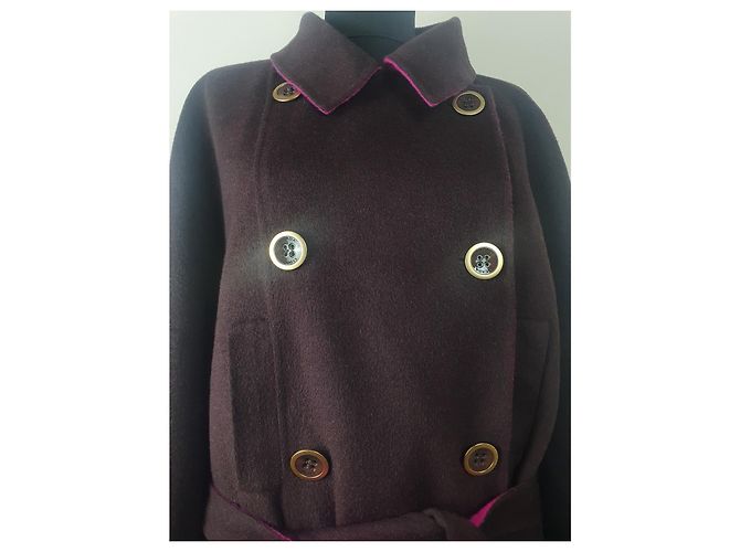 Abrigo Escada de lana de angora violeta Púrpura Morado oscuro - vista 3