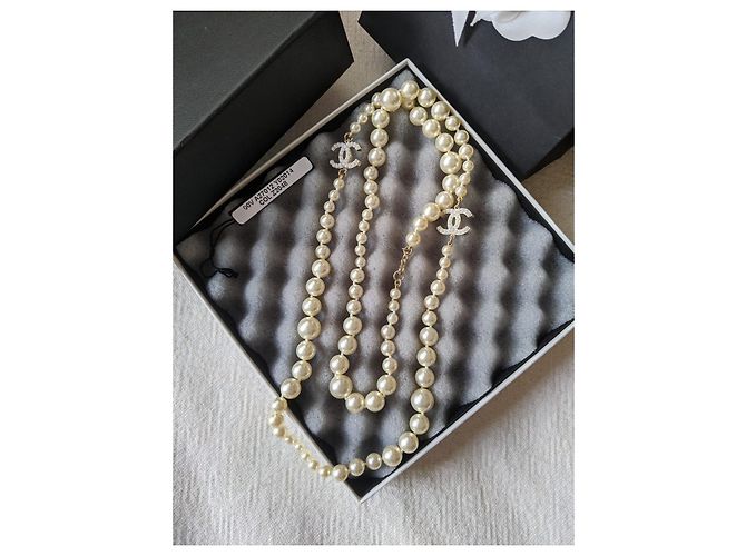 Chanel Collana CC Classic Timeless Pearl GHW D'oro - vista 10