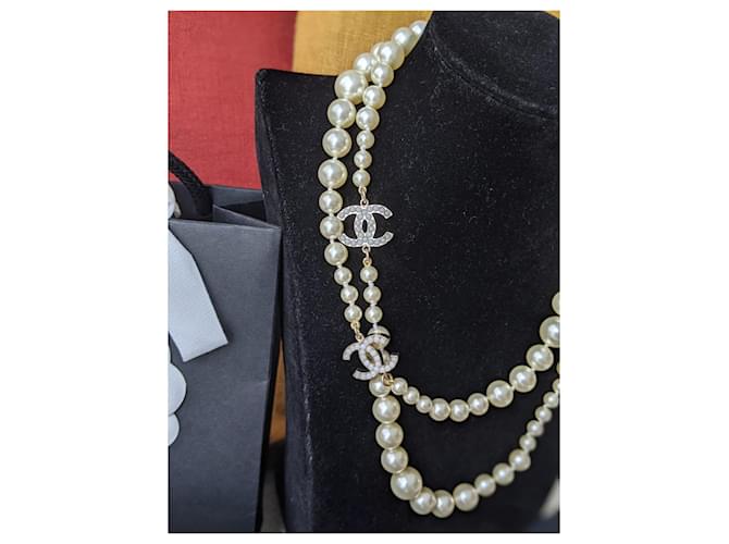 Chanel Collana CC Classic Timeless Pearl GHW D'oro - vista 5