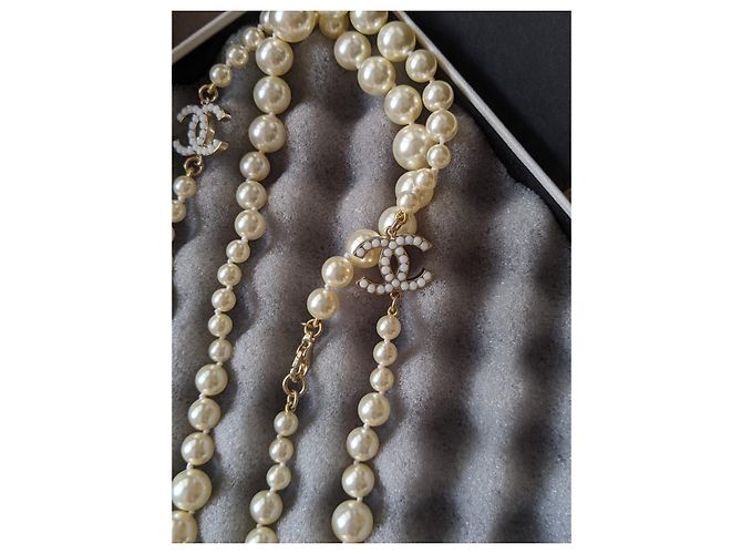 Chanel Collana CC Classic Timeless Pearl GHW D'oro - vista 9