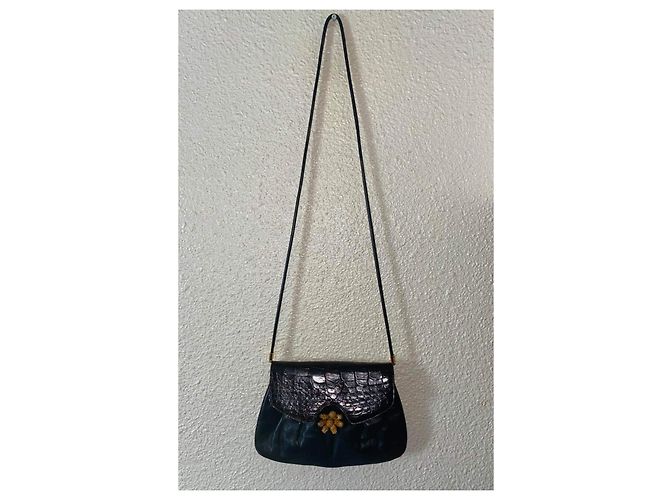 Borsa a tracolla Gucci in pelle di coccodrillo marrone scuro - vista 3