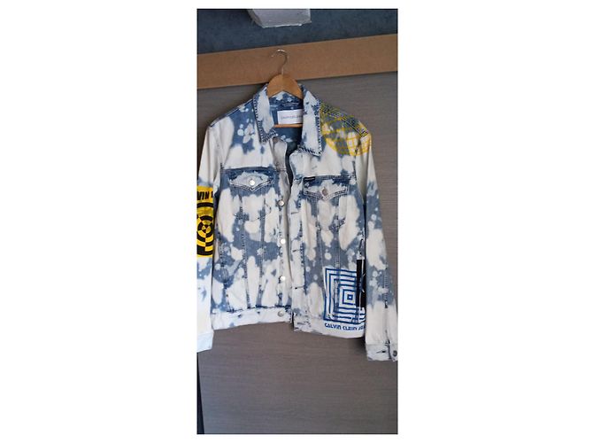Giacca di jeans Calvin Klein Graffiti Blu Cotone - vista 2