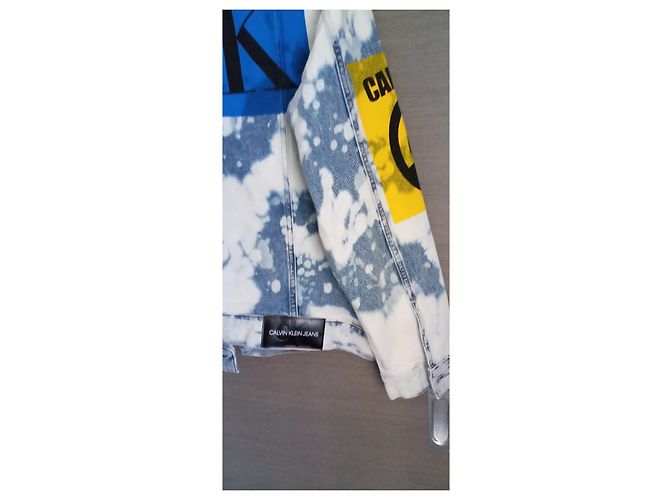 Giacca di jeans Calvin Klein Graffiti Blu Cotone - vista 4