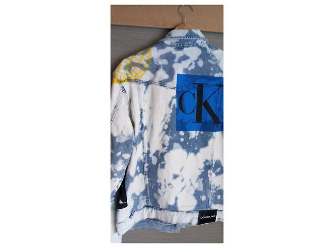 Giacca di jeans Calvin Klein Graffiti Blu Cotone - vista 5