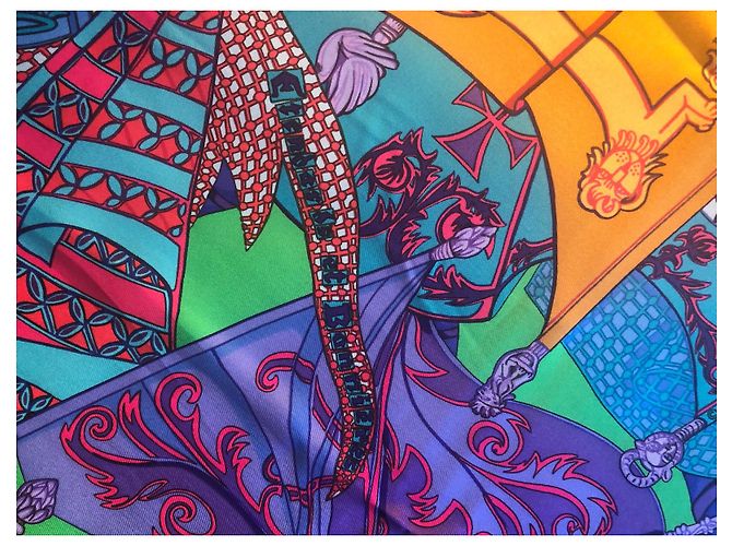 Hermès Carrè Etendards Et Bannieres Sciarpa di seta Multicolore - vista 8