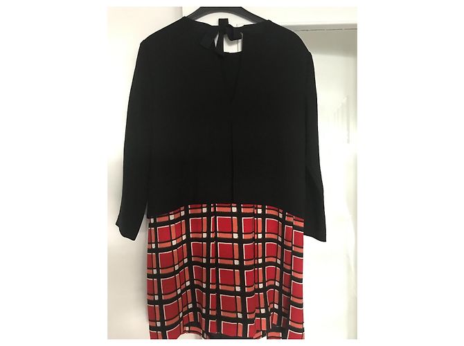 Marc by Marc Jacobs Kleid Schwarz Rot Bunt Polyester Mehrfarben - Ansicht 3