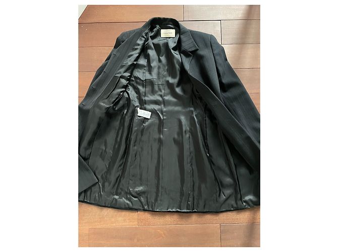 Autre Marque Abrigo Caractère negro de mezcla de lana a rayas - vista 6