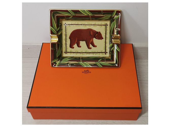 Hermès Cinzeiro hermes Branco Dourado Verde Castanho claro Castanho escuro Verde claro - vista 10