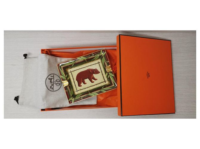 Hermès Cinzeiro hermes Branco Dourado Verde Castanho claro Castanho escuro Verde claro - vista 11