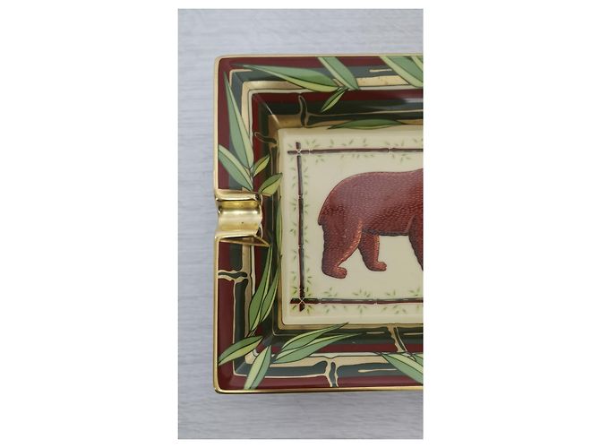 Hermès Cinzeiro hermes Branco Dourado Verde Castanho claro Castanho escuro Verde claro - vista 4