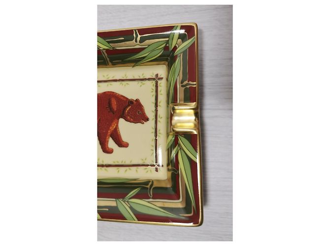 Hermès Cinzeiro hermes Branco Dourado Verde Castanho claro Castanho escuro Verde claro - vista 6