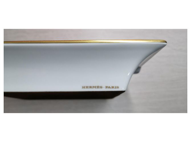 Hermès Cinzeiro hermes Branco Dourado Verde Castanho claro Castanho escuro Verde claro - vista 8