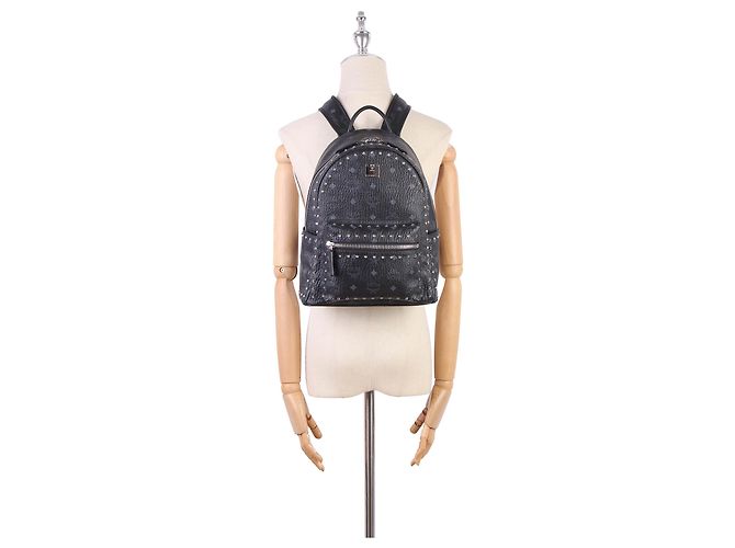 MCM Black Visetos Stark Leather Backpack - view 13