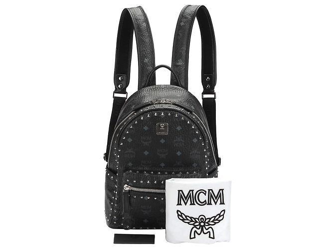 MCM Black Visetos Stark Leather Backpack - view 14