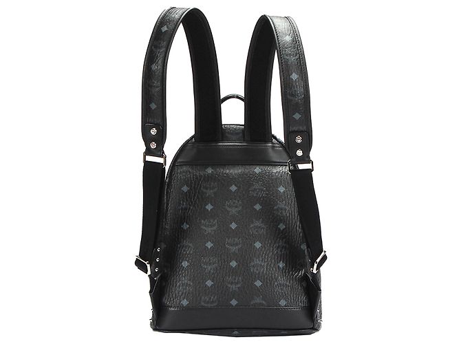 MCM Black Visetos Stark Leather Backpack - view 3