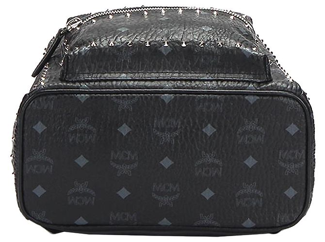 MCM Black Visetos Stark Leather Backpack - view 4