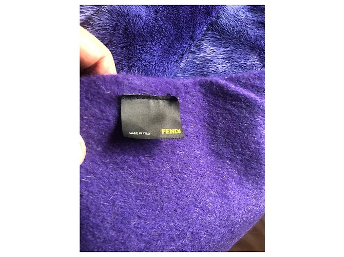 Fendi Plaid visone e cashmere Porpora - vista 2