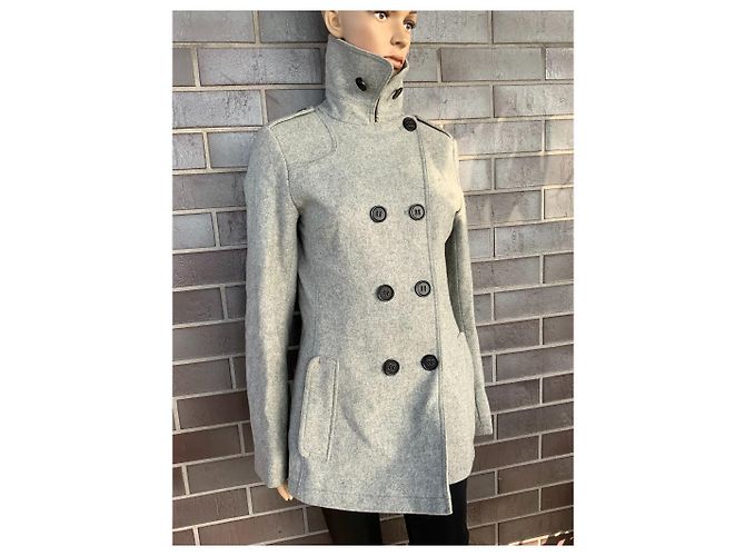 Abrigo de lana gris Bruuns Bazaar Talla M - vista 3