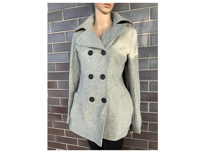 Abrigo de lana gris Bruuns Bazaar Talla M - vista 4