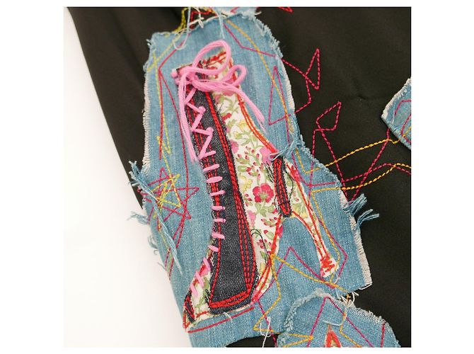 John Galliano SS02 Vestido al bies con apliques y bordado - vista 4