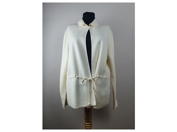 Rodier Cardigan Creme Wolle Acryl XL Roh - Ansicht 2