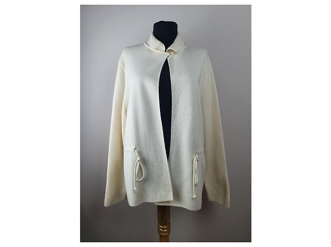 Rodier Cardigan Creme Wolle Acryl XL Roh - Ansicht 3