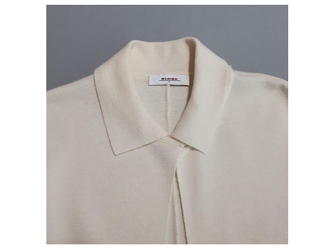 Rodier Cardigan Creme Wolle Acryl XL Roh - Ansicht 7