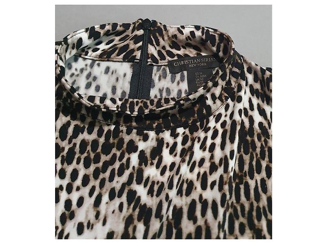 Blusa Christian Siriano con Estampado de Leopardo Viscosa - vista 7