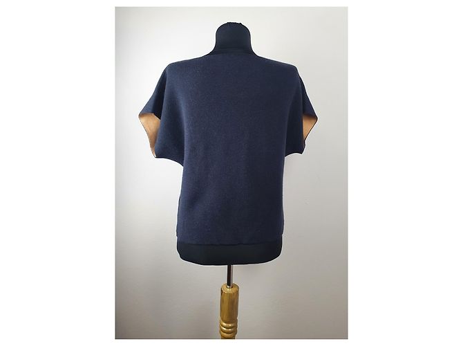 Marc Cain Pullover mit kurzen Ärmeln schwarz Kaschmirmischung - Ansicht 3