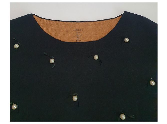 Marc Cain Pullover mit kurzen Ärmeln schwarz Kaschmirmischung - Ansicht 4
