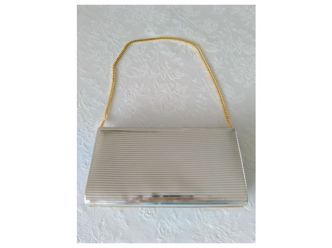 Dolce & Gabbana POCHETTE DOLCE e GABBANA EN CUIR AVEC INSERTS EN PYTHON Argenté Turquoise Bijouterie dorée - vue 4