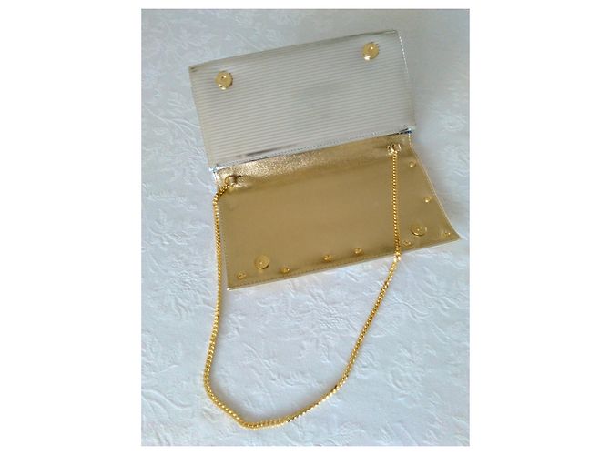 Dolce & Gabbana POCHETTE DOLCE e GABBANA EN CUIR AVEC INSERTS EN PYTHON Argenté Turquoise Bijouterie dorée - vue 8