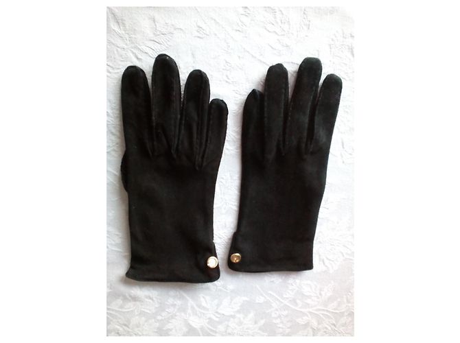 Dolce & Gabbana GUCCI SCHWARZE WILDLEDERHANDSCHUHE - Ansicht 2