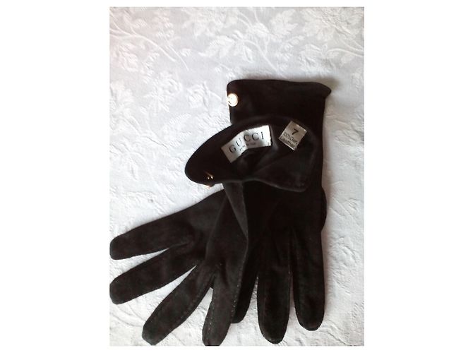 Dolce & Gabbana GUCCI SCHWARZE WILDLEDERHANDSCHUHE - Ansicht 5